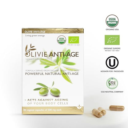 Olivie Organic Olive Leaf Extract Capsules – Hydroxytyrosol & Oleuropein (40 Capsules)