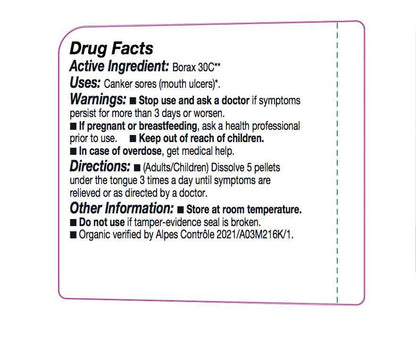 OLLOIS Borax 30C Organic Lactose-Free Homeopathic Pellets - 80 Pellets (Pack of 1)