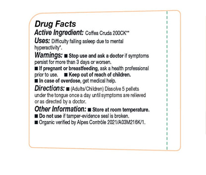 OLLOIS Coffea Cruda 200ck – Organic & Lactose-Free Homeopathic Medicine, 80 Pellets