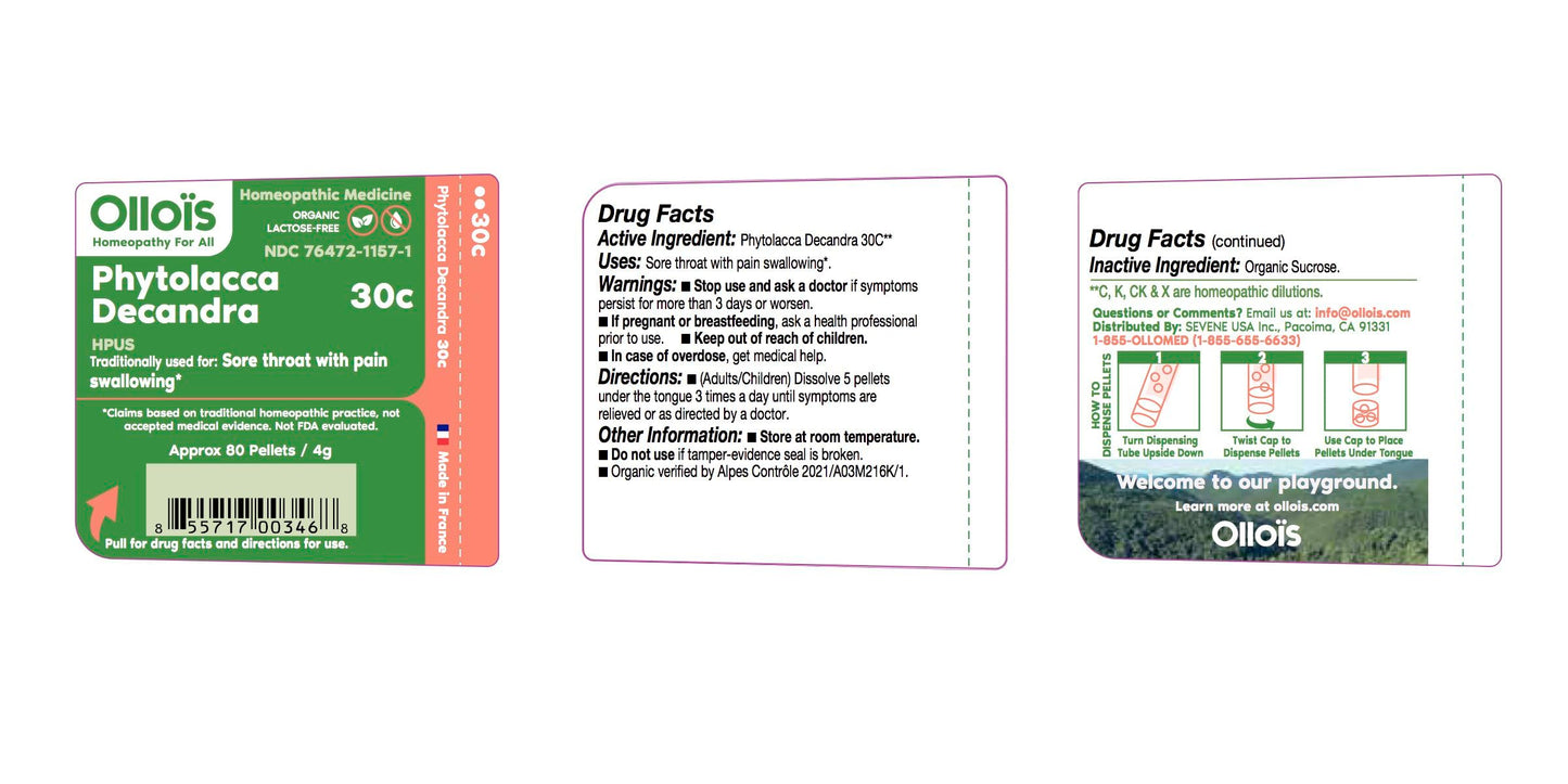OLLOIS Phytolacca Decandra 30c - Organic Lactose-Free Homeopathic Medicine - 80 Pellets (Pack of 1)