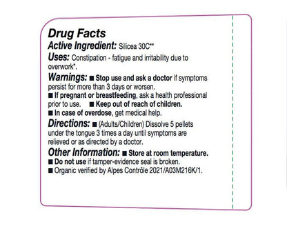 OLLOIS Silicea 30C Organic Lactose-Free Homeopathic Medicine – 80 Pellets
