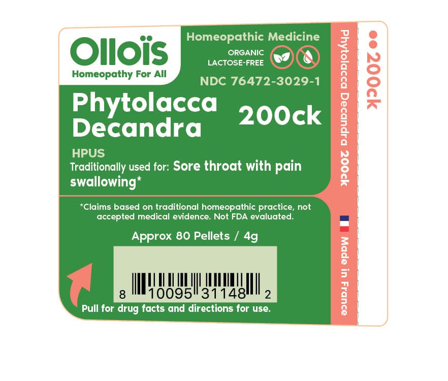 OLLOIS Phytolacca Decandra 200ck – Organic & Lactose-Free Homeopathy, 80 Pellets