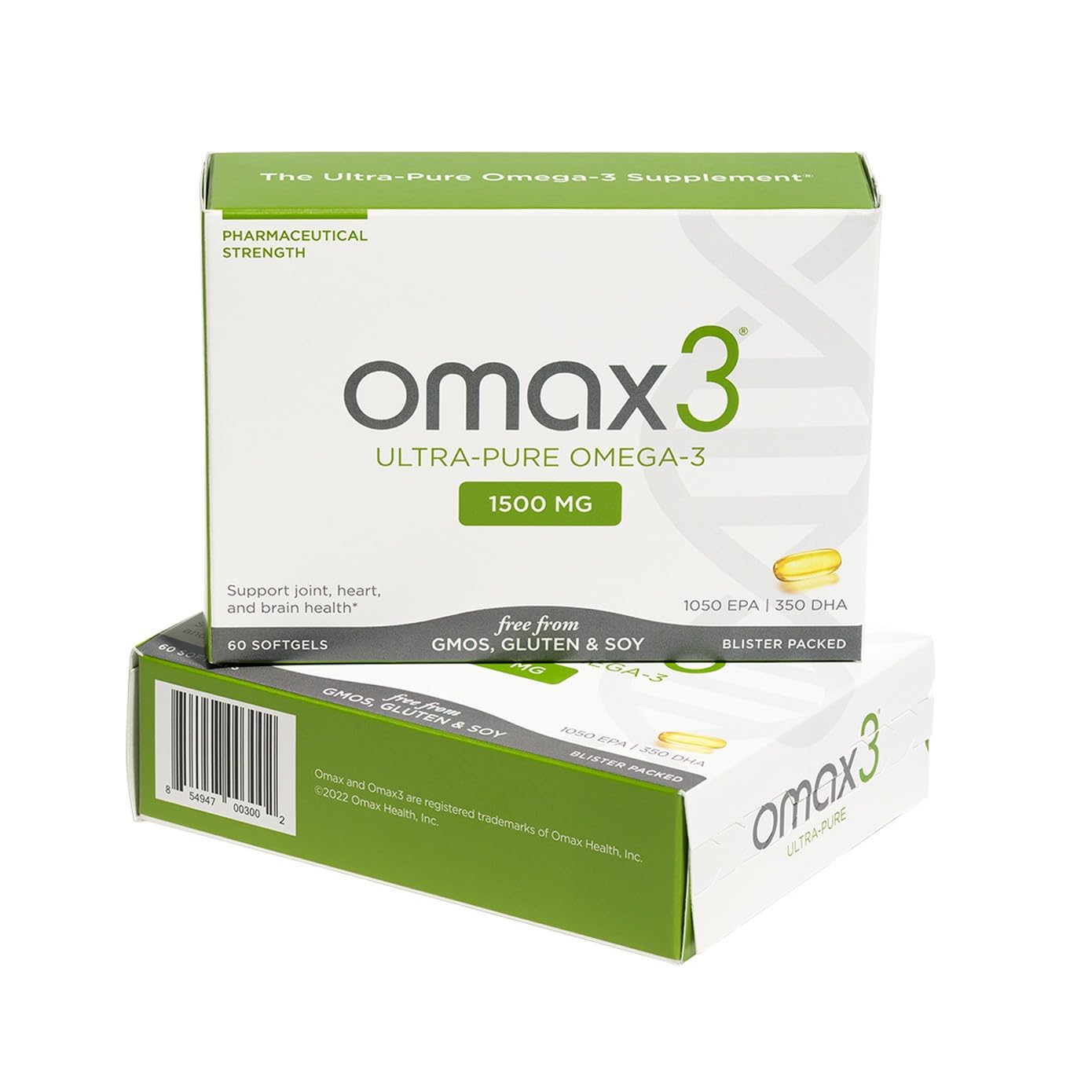 OMAX3 Ultra-Pure Omega-3 1500 mg EPA/DHA – Wild-Caught, Gluten-Free, Non-GMO, 30-Day Supply