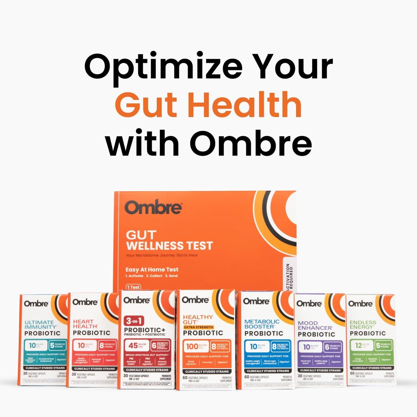 Ombre 3-in-1 Probiotic, Prebiotic and Postbiotic - 45B CFU | 30 Day Supply
