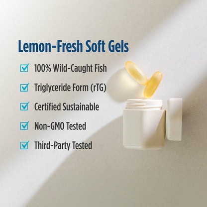 Nordic Naturals Ultimate Omega 2X Lemon – 180 Soft Gels, 2150 mg Omega-3 (90 Servings)