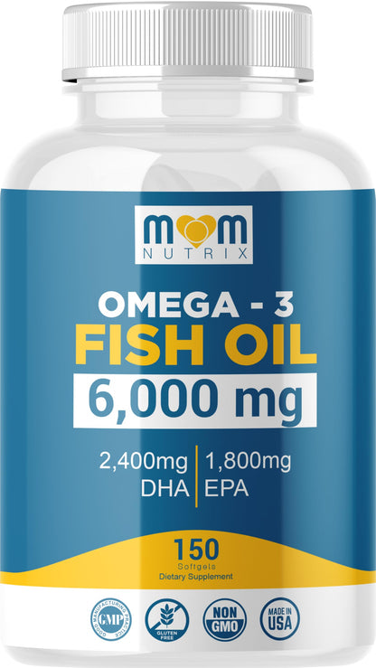 Omega-3 Fish Oil with Maximum EPA/DHA – Brain, Liver, Heart & Immunity | Made in USA | 150 Softgels