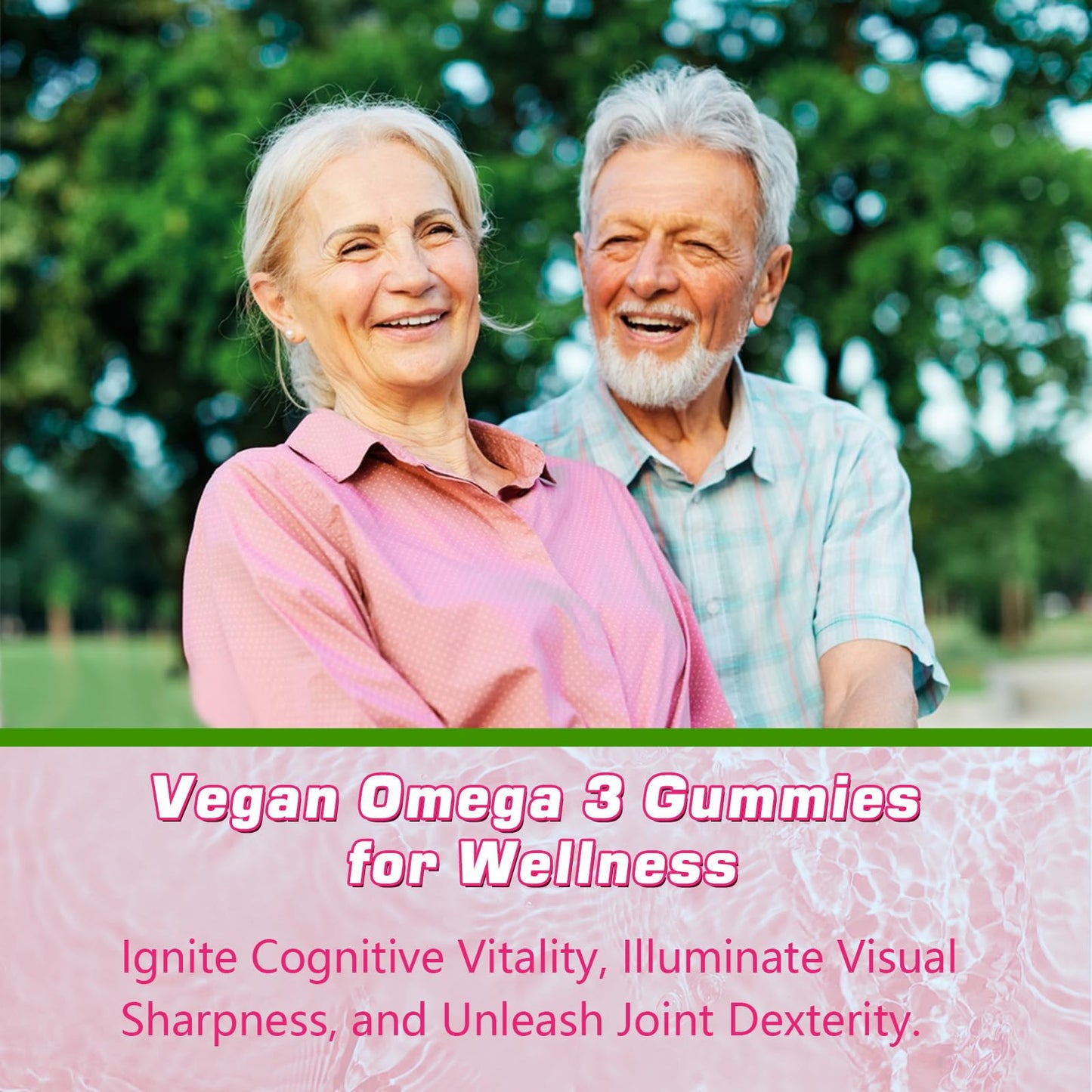 Algae Omega-3 Gummies (DHA & EPA) – Vegan, Sugar-Free, Strawberry, 60 Count