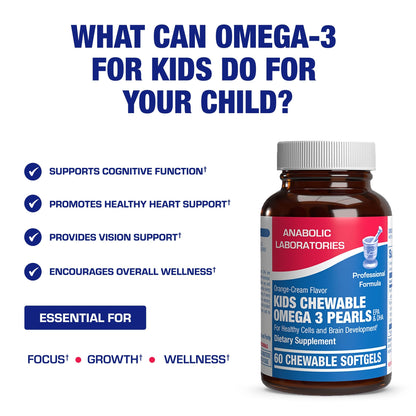Omega 3 Fish Oil for Kids - Clinical Formula Gummies (EPA & DHA) | Anabolic Laboratories