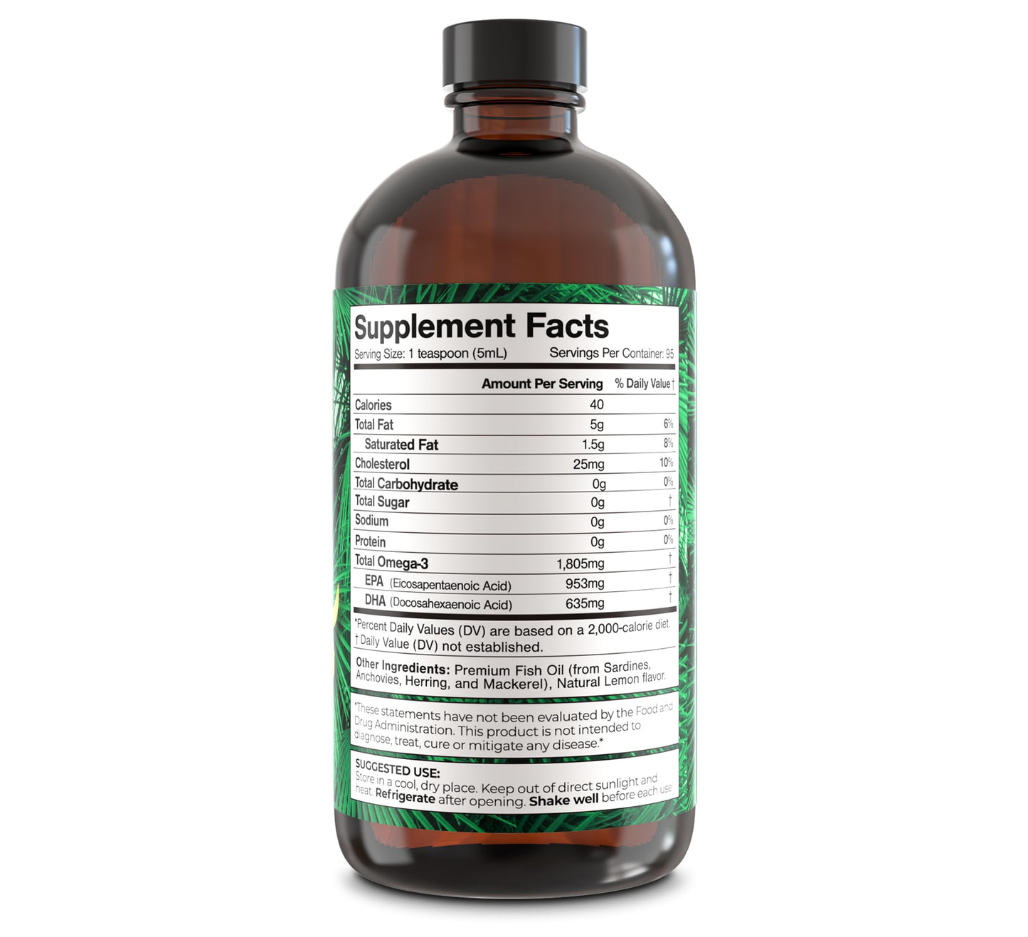 Premium Omega-3 Fish Oil Liquid - 1805mg EPA & DHA per Serving