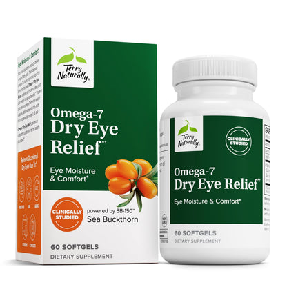 Terry Naturally Omega-7 Dry Eye Relief | Buckthorn Seed Oil Softgels, 60 Count