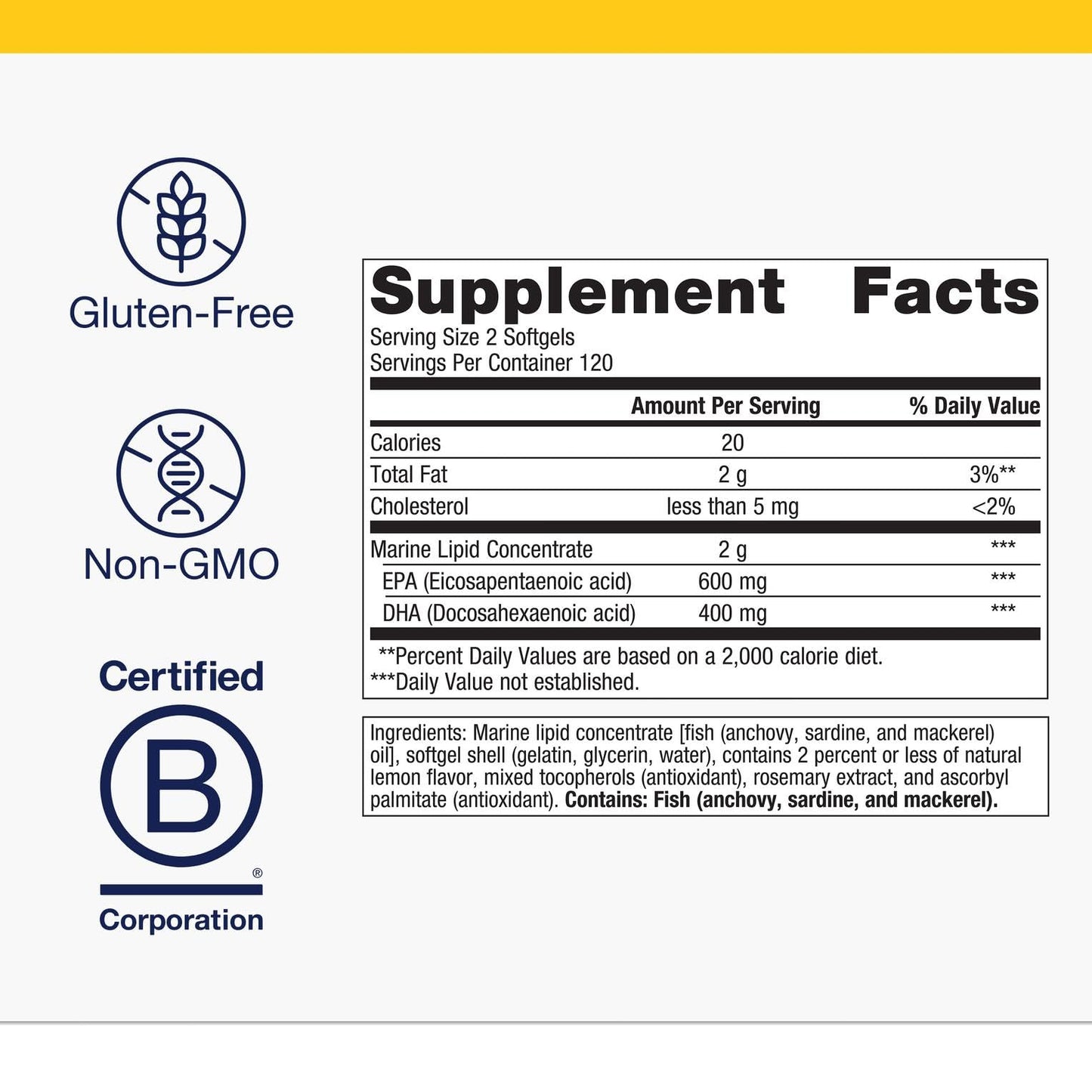 Metagenics OmegaGenics EPA-DHA 500 – High Potency Omega-3, Non-GMO, Gluten-Free, 240 Softgels