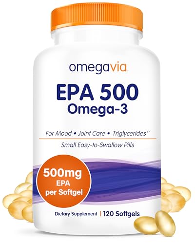 OmegaVia EPA 500 — Purified Omega-3 EPA (Triglyceride), Burpless Fish Oil, IFOS 5★, 120 Softgels