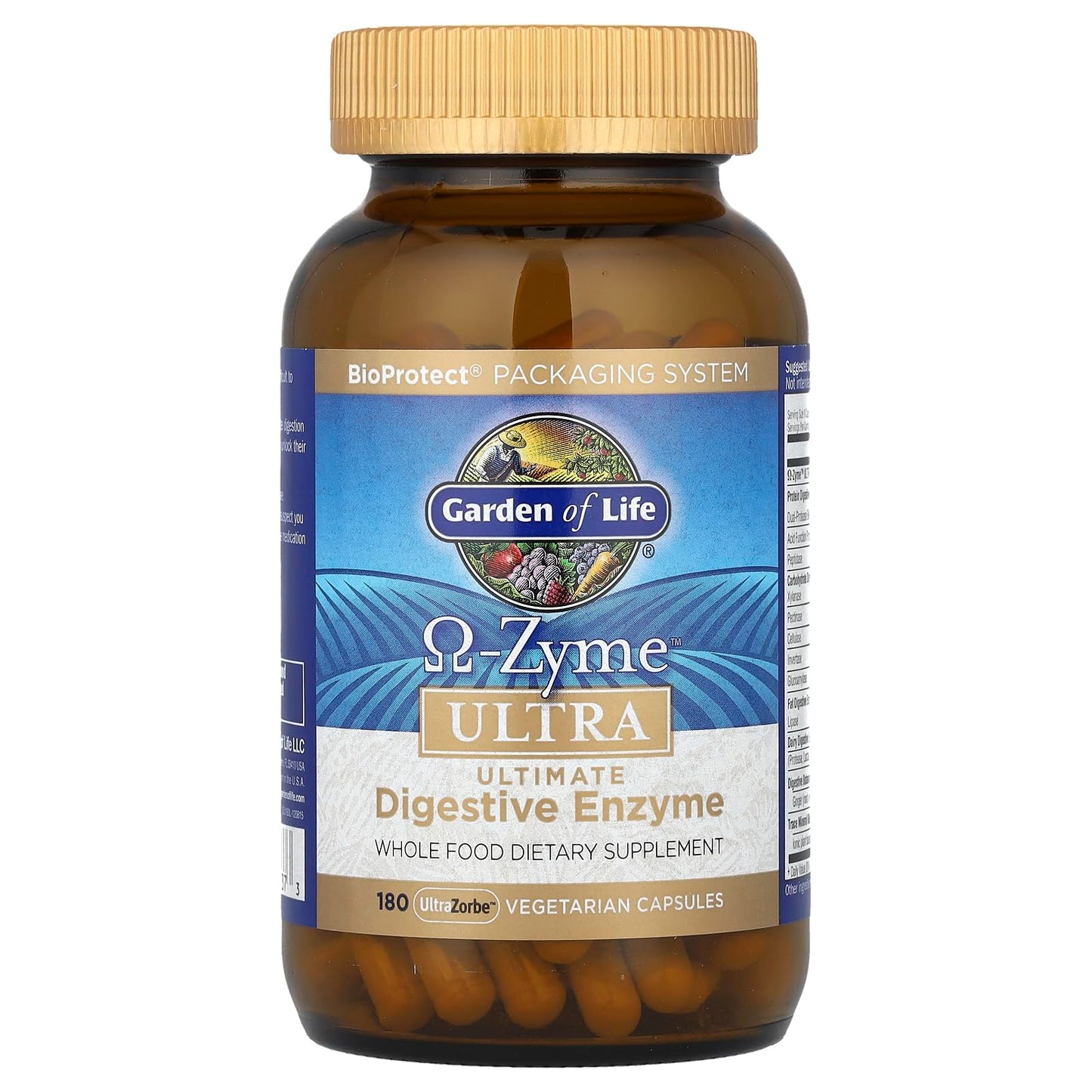 Garden of Life Omega-Zyme ULTRA — 21 Digestive Enzymes, Gluten-Free, Vegetarian, 180 Capsules