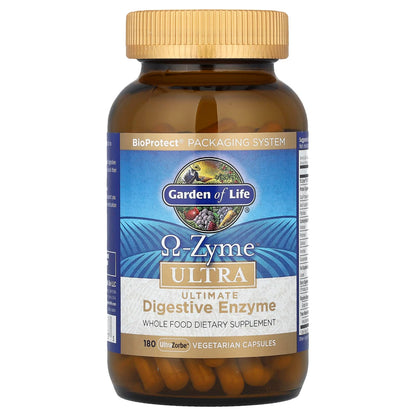 Garden of Life Omega-Zyme ULTRA — 21 Digestive Enzymes, Gluten-Free, Vegetarian, 180 Capsules