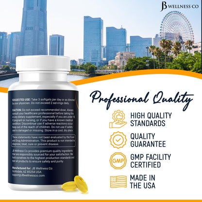 Triple Strength Omega-3 Fish Oil 3750 mg | EPA 1350 mg + DHA 900 mg | Burpless | 90 Softgels