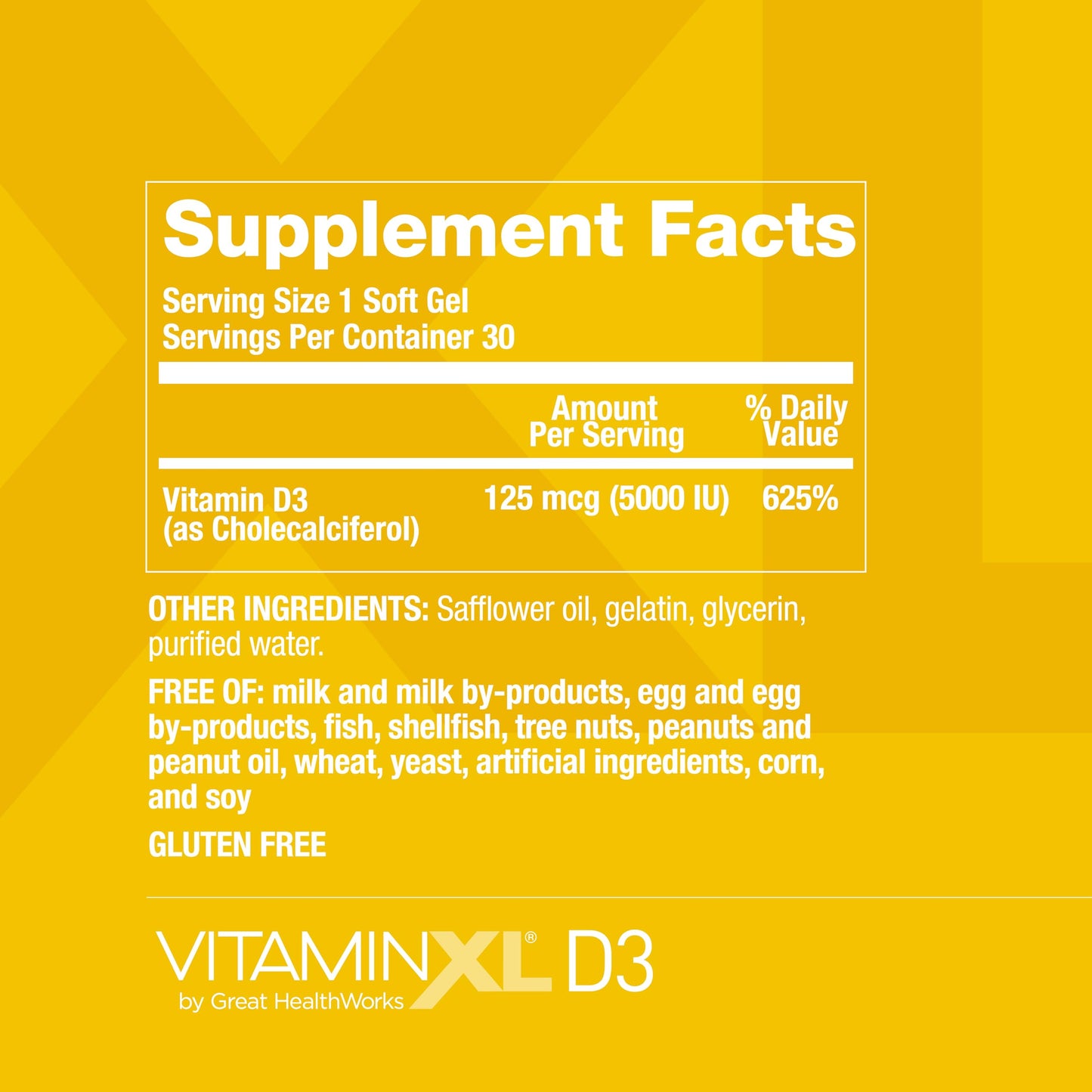 OmegaXL VitaminXL D3 5000 IU Immune Support – 30 Softgels (Non-GMO)