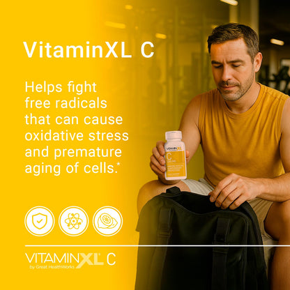 OmegaXL VitaminXL Vitamin C 500 mg — Immune Support, Antioxidant & Collagen Production (30 Vegan Capsules)