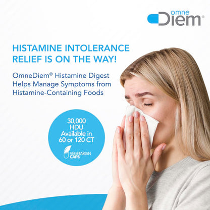 Omne Diem DAO 30,000 HDU – Histamine Digestive Enzyme | 60 Vegetarian Capsules