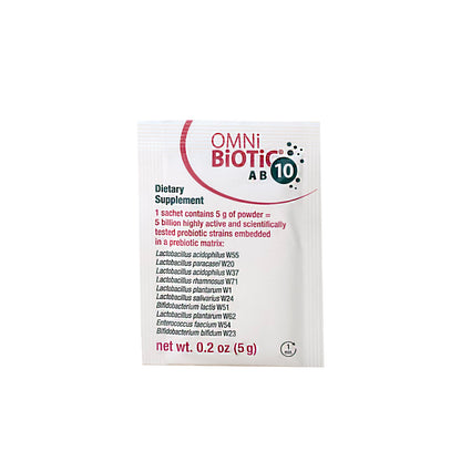 OMNi BiOTiC AB 10 – Clinically Tested Restorative Probiotic for Gut Flora & Digestion (30 Daily Packets) – Vegan, Hypoallergenic, Non-GMO