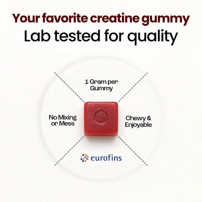 OMNI Creatine Monohydrate Gummies – 1g per Gummy | Watermelon & Peach Flavor | 90 Count