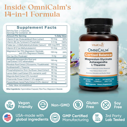 OmniCalm Cortisol Supplements for Women & Men | Stress Relief & Sleep Support – USA