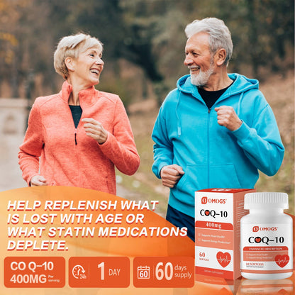 OMOGS CoQ10 400mg Softgels | High Absorption CoQ10 for Heart Health