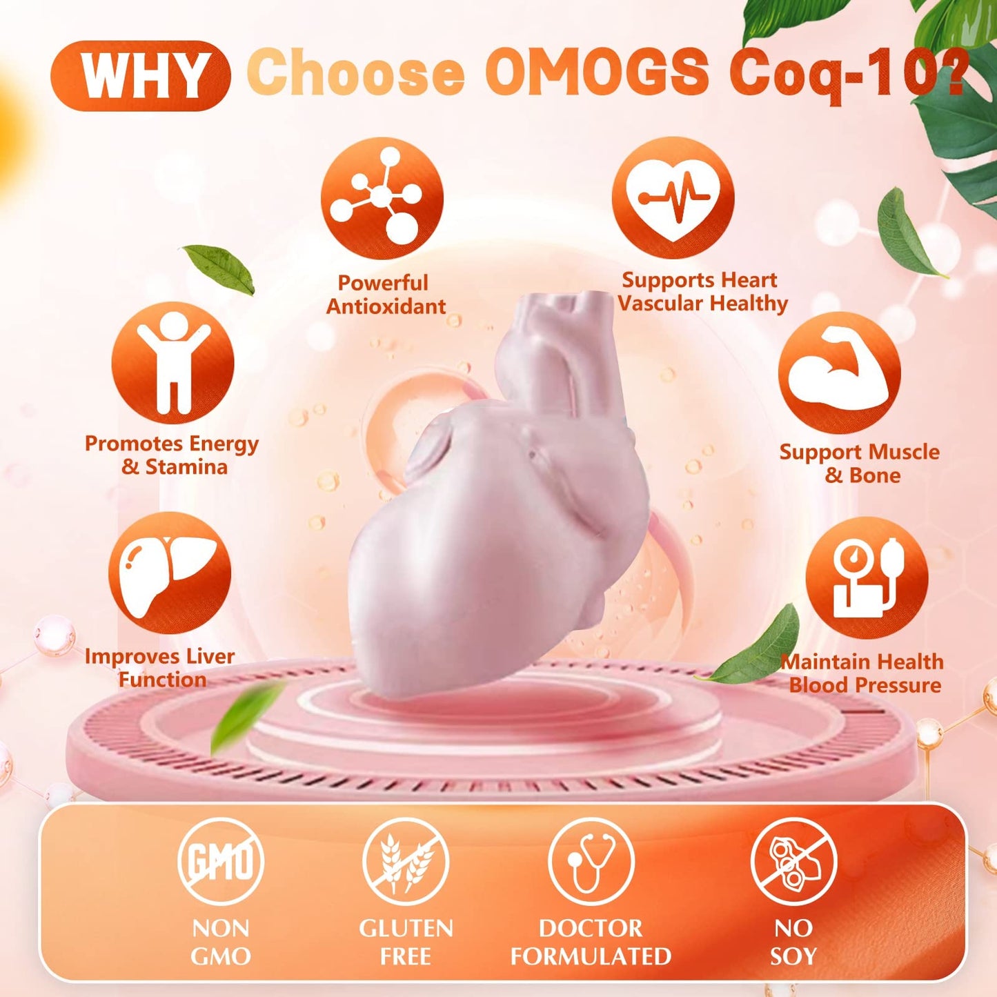 OMOGS CoQ10 400mg Softgels | High Absorption CoQ10 for Heart Health