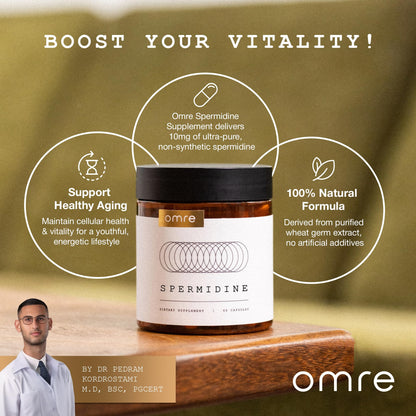 OMRE Spermidine Supplement - 10mg Natural Spermidine per Serving, 1000mg Wheat Germ Extract