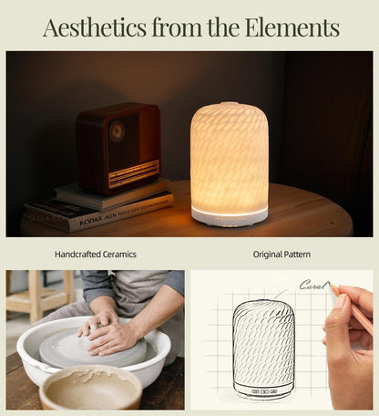 Onaboviva Essential Oil Diffuser – 2.4MHz Ultrasonic Ceramic Diffuser 120ml Auto Shut-Off