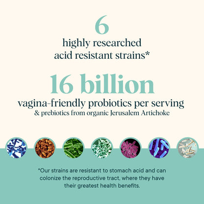 Ora Organic Prebiotics & Probiotics for Women — 16B CFU, 6 Strains, 60 Vegan Capsules