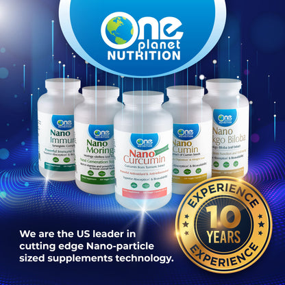 One Planet Nutrition Nano Curcumin Plus 500 mg Veggie Capsules – High Absorption, Vegan, Gluten-Free
