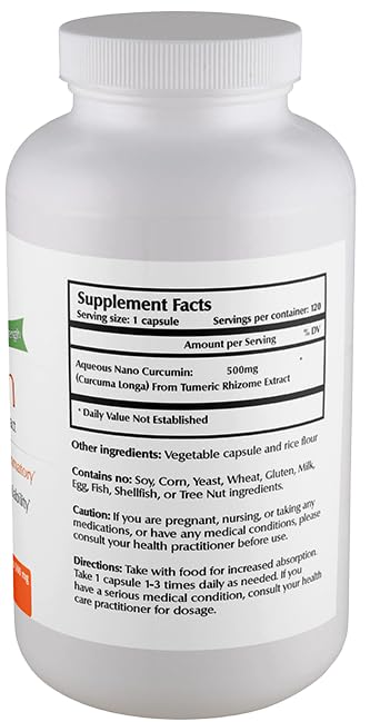 One Planet Nutrition Nano Curcumin 500 mg Veggie Capsules – High Absorption, 120 Servings