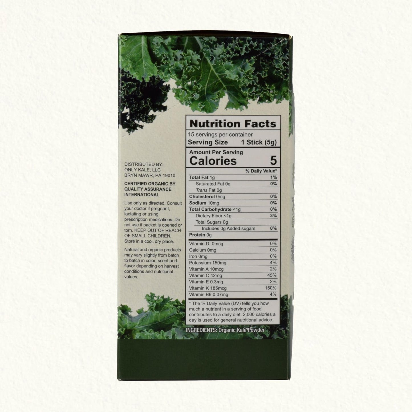 OnlyKale Kale Powder – 1 Month Supply (15 Sticks) – Organic Green Superfood | USDA Organic