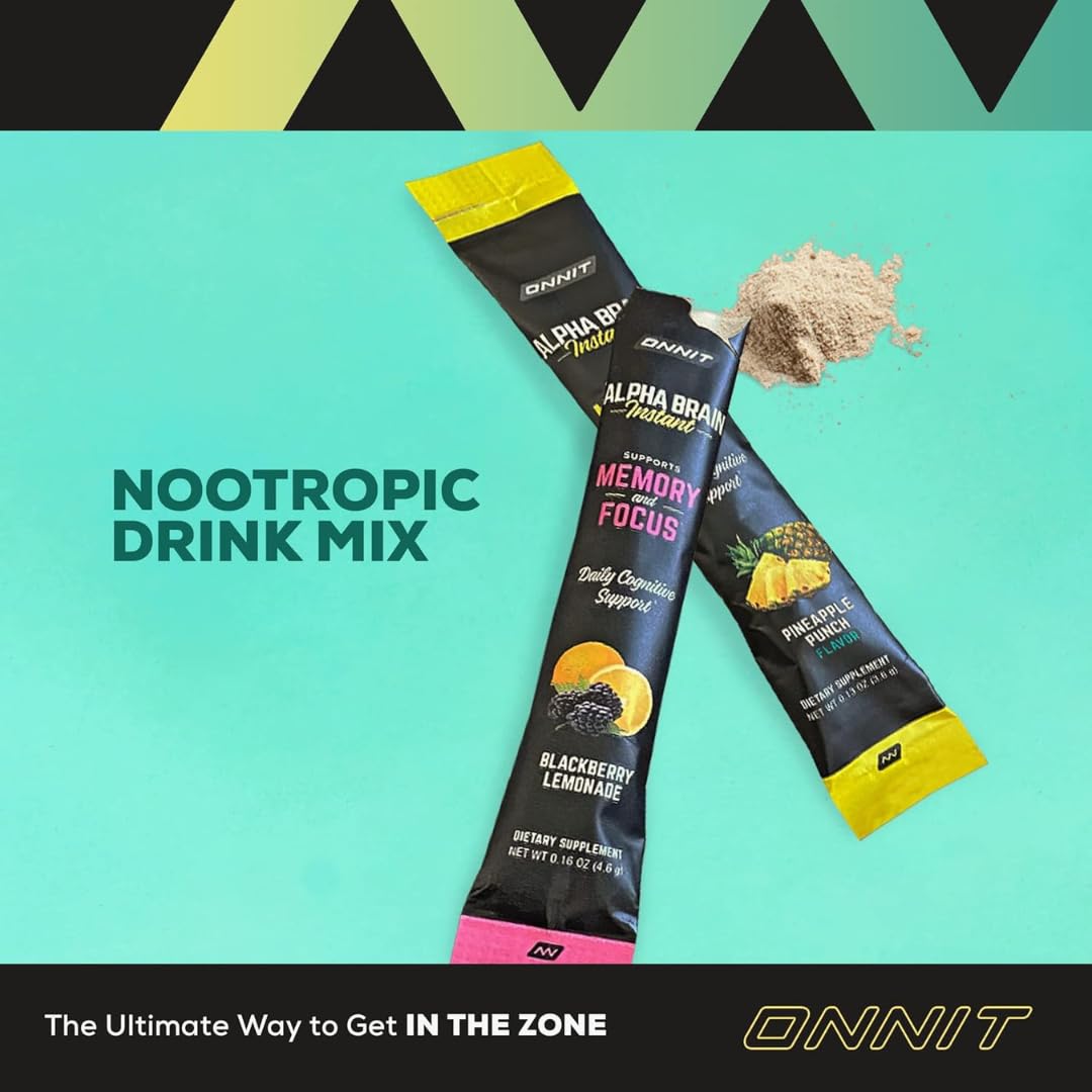 ONNIT Alpha Brain Instant Pineapple Punch – Nootropic Brain Booster for Focus & Clarity | 30 Count