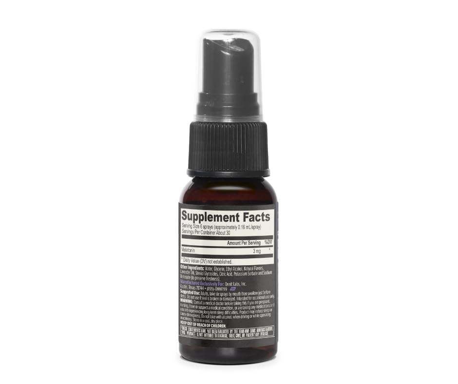 ONNIT Melatonin Liquid Sleep Support Spray – 3 mg per Spray, Lavender Flavor, 1 fl oz | IGEN Non-GMO Tested