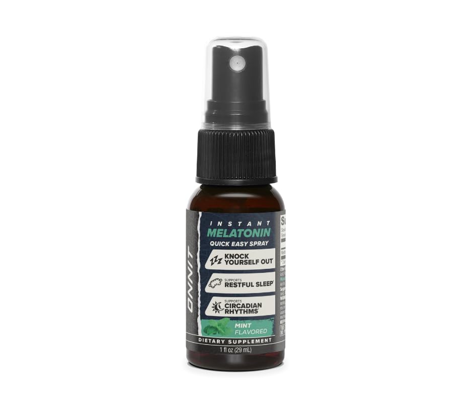 ONNIT Melatonin Instant Spray – 3 mg per Spray, Mint Flavor, IGEN Non-GMO Tested, 1 fl oz