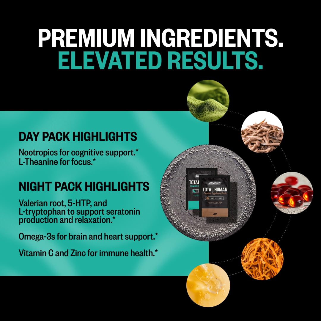 ONNIT Total Human Day & Night Multivitamin — 30-Day Pack for Men & Women