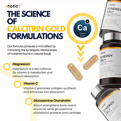 ONOTIC Calcitrin Gold Capsules – 8-in-1 Bone and Joint Support, 90 Caps