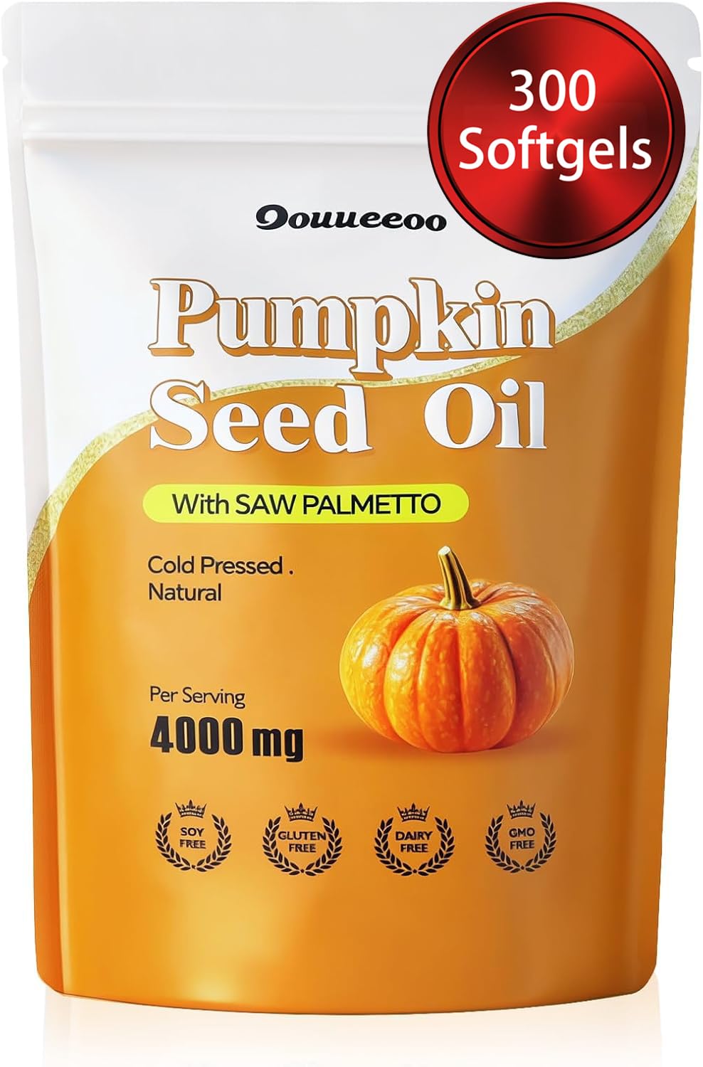 OOUUEEOO Pumpkin Seed Oil 4000mg Softgels + Saw Palmetto - 300 Softgels