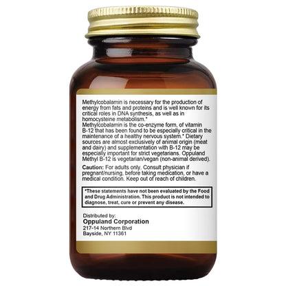 Oppuland Methyl B-12 5000mcg Chewable with Folate – Vegan B12, 120 Count