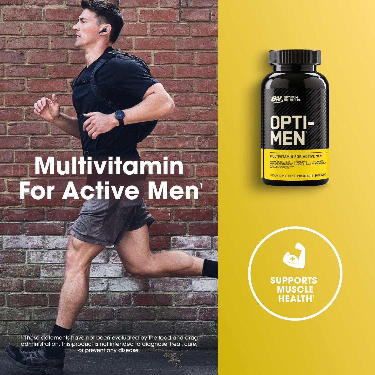 Opti-Men Daily Multivitamin for Men – Immune Support, 80 Day Supply, 240 Tablets