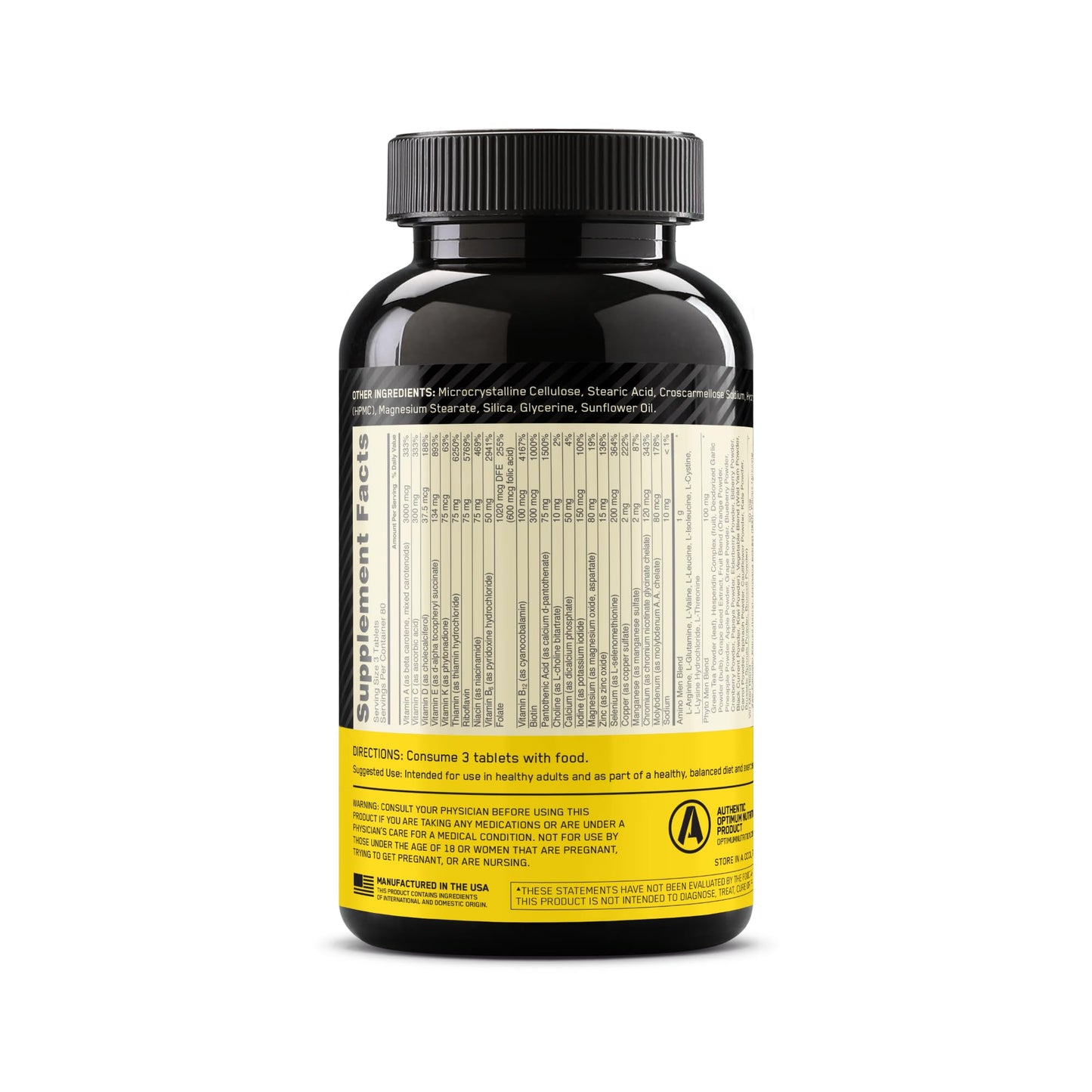 Opti-Men Daily Multivitamin for Men – Immune Support, 80 Day Supply, 240 Tablets