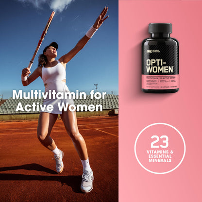 Optimum Nutrition Opti-Women Daily Multivitamin for Women | Immune Support with Iron | 60 Count (Packaging May Vary)