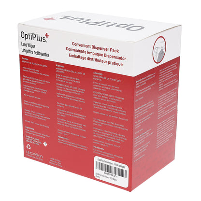 OptiPlus Eyeglass Lens Wipes – Pre-Moistened Cleaning Wipes for Glasses, Screens & Lenses | 252 Count