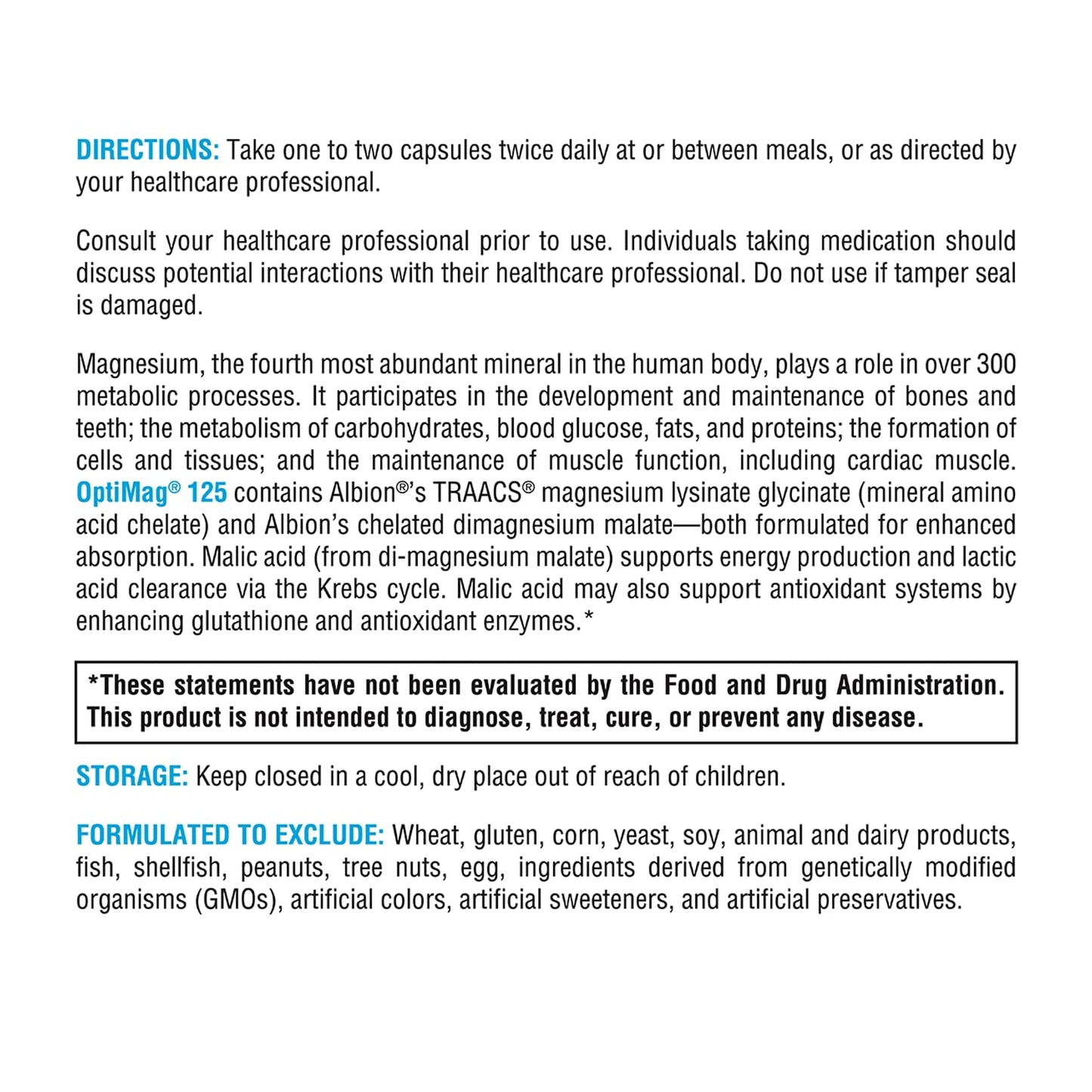 XYMOGEN OptiMag 125 – High-Absorption Magnesium with Chelated Glycinate & Malate (120 Capsules)