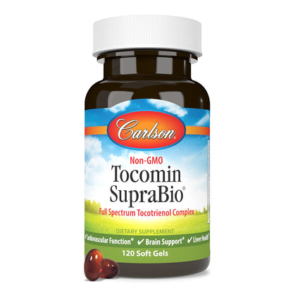 Carlson Tocomin SupraBio Full Spectrum Tocotrienol Complex - 120 Softgels | Non-GMO