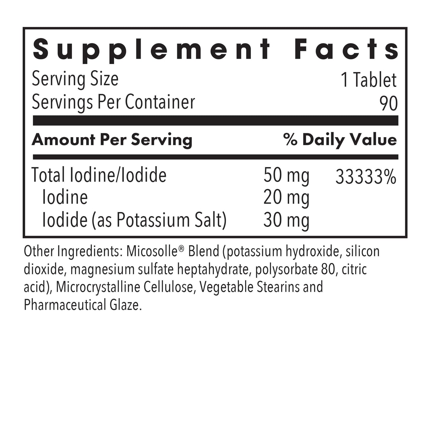 Optimox Iodoral 50 mg - Iodine & Potassium Iodide Supplement for Thyroid & Immune Support | Non-GMO & Gluten-Free - 90 Servings