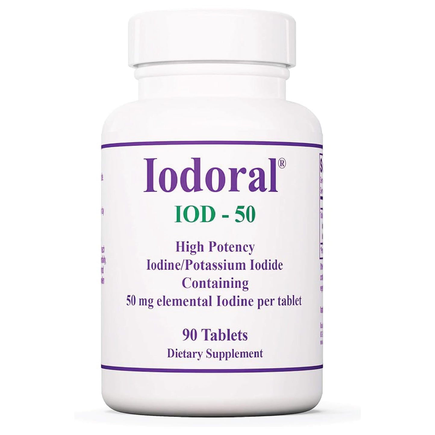 Optimox Iodoral 50 mg - Iodine & Potassium Iodide Supplement for Thyroid & Immune Support | Non-GMO & Gluten-Free - 90 Servings