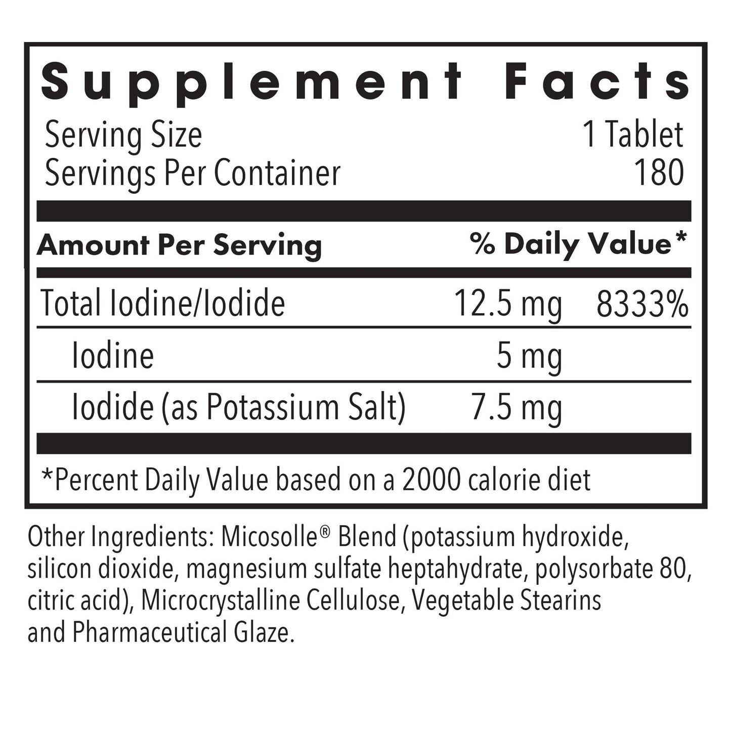 Optimox Iodoral 12.5 mg – Iodine & Potassium Iodide for Thyroid & Metabolic Balance (180 Servings, 180 Tablets) – Gluten & Soy Free