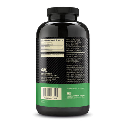 Optimum Nutrition Creatine 2500 Caps – 300 Capsules | 2,500 mg Creapure Monohydrate, Keto Friendly